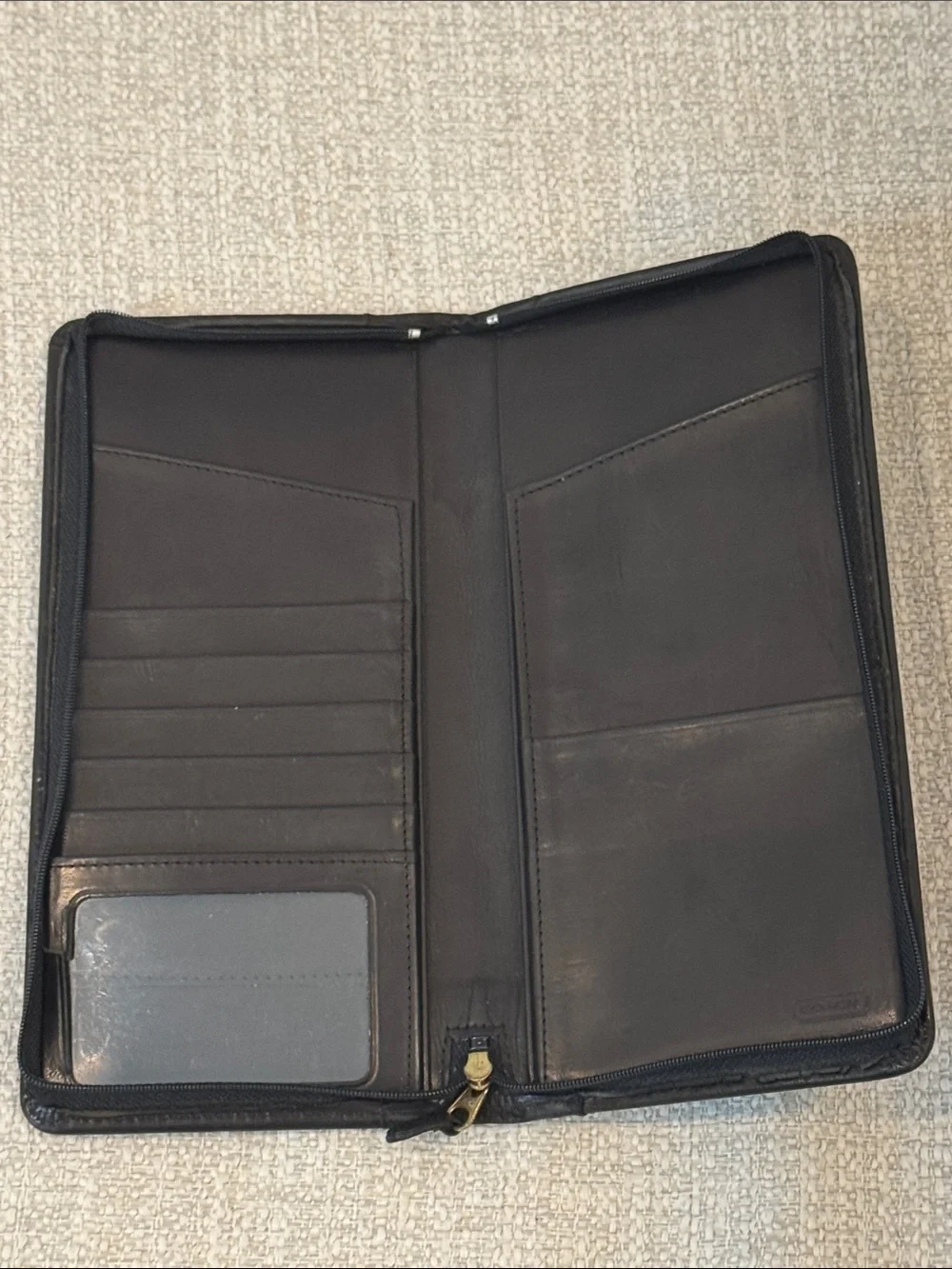 COACH Vintage 90’s Black Leather Men's Travel passport Wallet